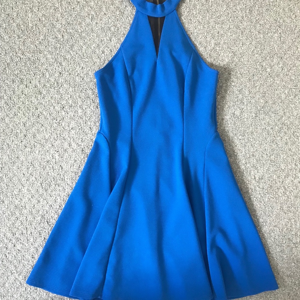 Blue and black mesh dress